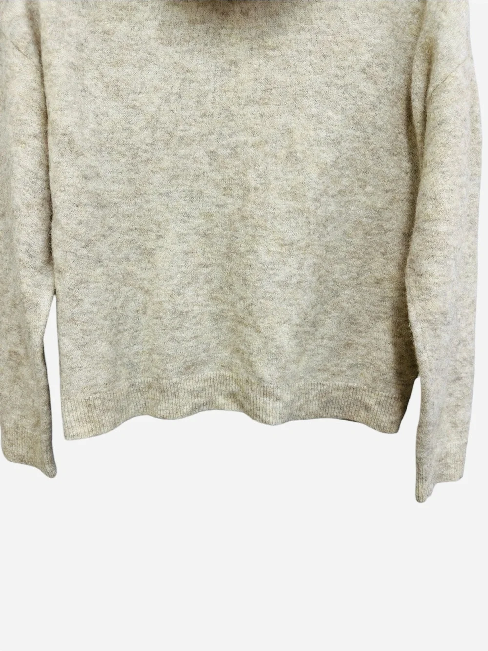 Ann Taylor cream heathered knit wool alpaca cowl neck pullover sweater Size XL